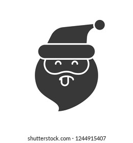 Cute Santa Claus emoticon, solid design vector illustration