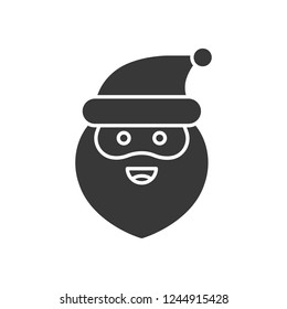 Cute Santa Claus emoticon, solid design vector illustration