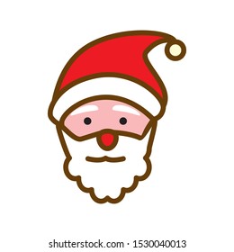Cute Santa Claus face vector illustration isolated on white background 