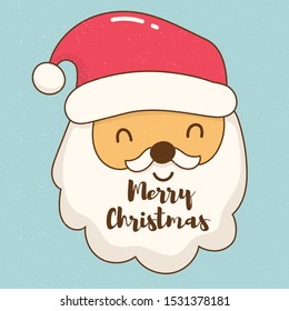 Cute santa claus face vector