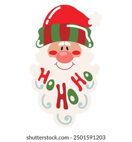 Cute Santa Claus face vector cartoon illustration