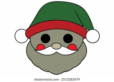 Cute Santa Claus Face Vector Picture Cute Santa head Vector illustration