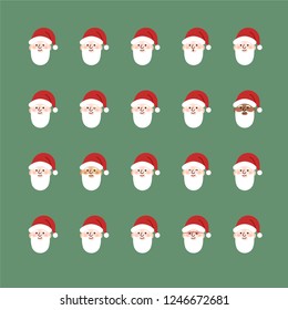 Cute Santa Claus faces