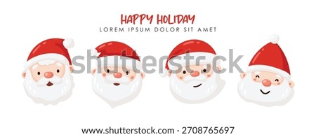 Cute Santa Claus Faces Collection