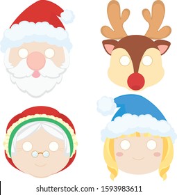 Cute Santa Claus Family Mask