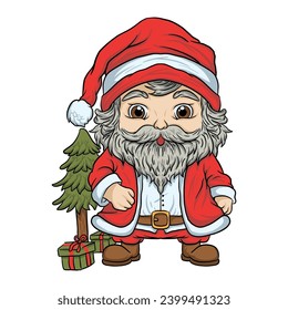 Cute Santa Claus Four, good for graphic design resources. 