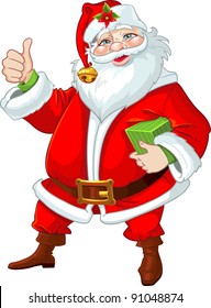 Cute Santa Claus with gift