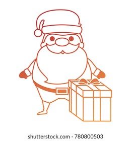 cute santa claus with gift kawaii character