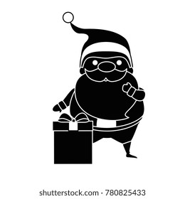 cute santa claus with gift kawaii character