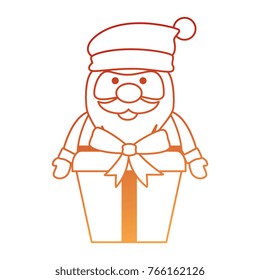 cute santa claus with gift present