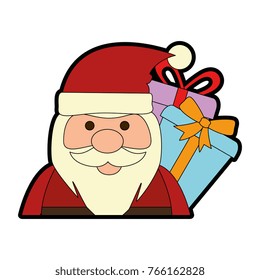 cute santa claus with gift present