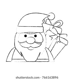 cute santa claus with gift present