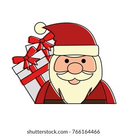 cute santa claus with gift present