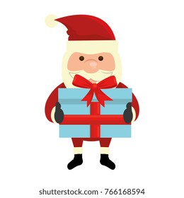 cute santa claus with gift present