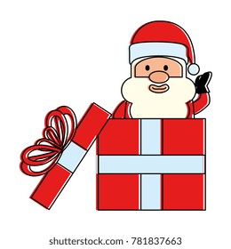 cute santa claus with gift present