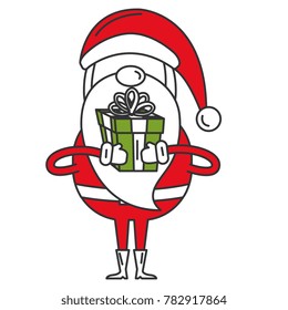 cute santa claus with gift present