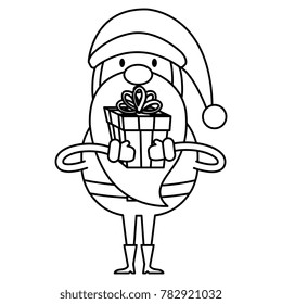 cute santa claus with gift present