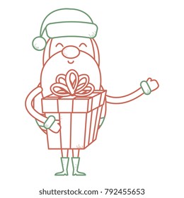 cute santa claus with gift present