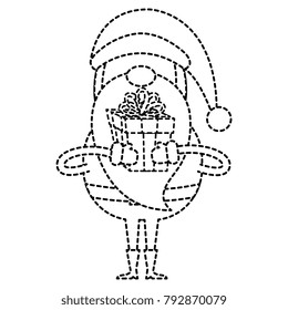 cute santa claus with gift present