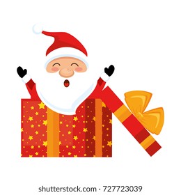 cute santa claus in giftbox character