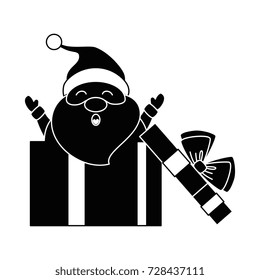 cute santa claus in giftbox character