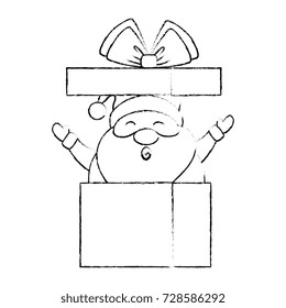 cute santa claus in giftbox character