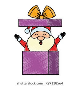cute santa claus in giftbox character