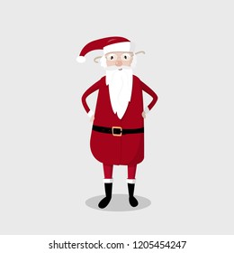 Cute Santa Claus with glasses. Vector illustration.
