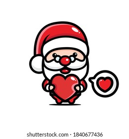 cute santa claus with great love