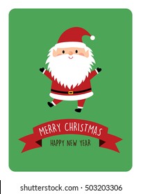 cute santa claus greeting card vector