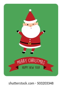 cute santa claus greeting card vector