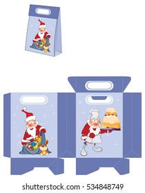 Cute Santa Claus. Handbags Packages Pattern. 