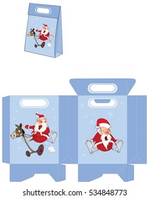 Cute Santa Claus. Handbags Packages Pattern. 