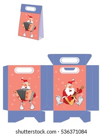 Cute Santa Claus. Handbags Packages Pattern
 
