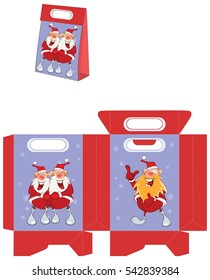 Cute Santa Claus. Handbags Packages Pattern. 