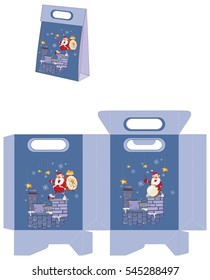 Cute Santa Claus. Handbags Packages Pattern. 