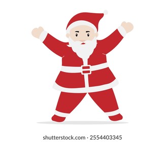 Cute Santa Claus with Hands Up Illustration