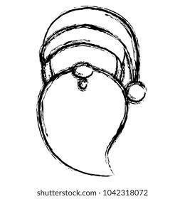 cute santa claus head comic character