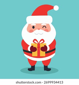 Linda cabeza de santa claus, diseño plano. Ilustración vectorial.
