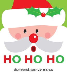 Cute Santa Claus Head With HO HO HO