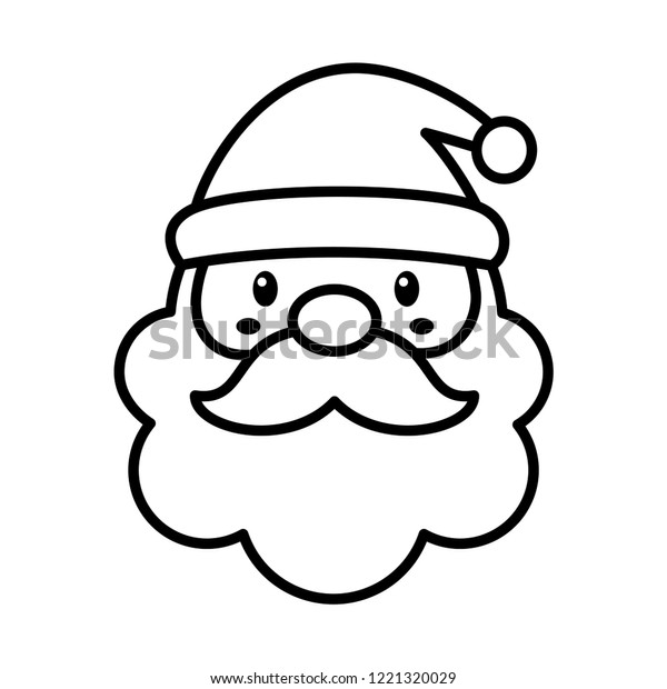 Cute Santa Claus Head Merry Christmas Stock Vector Royalty