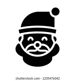 cute santa claus head in solid design icon