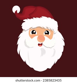 Cute Santa Claus head vector.