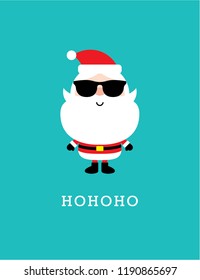 cute santa claus hohoho merry christmas greeting