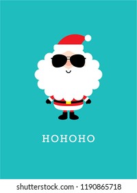 cute santa claus hohoho merry christmas greeting