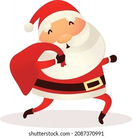 Cute santa claus illustration isolated on white background