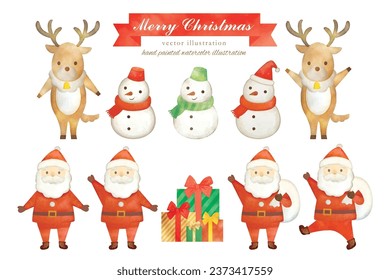Cute Santa Claus illustration set