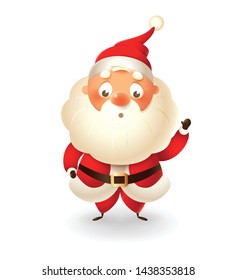 Cute Santa Claus isolated on white background celebrate Christmas - vector illustration
