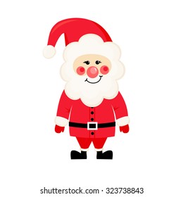 Cute Santa Claus isolated on white background.  Winter holidays illustration.