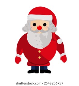  Cute Santa Claus in kawaii style - vector illustration